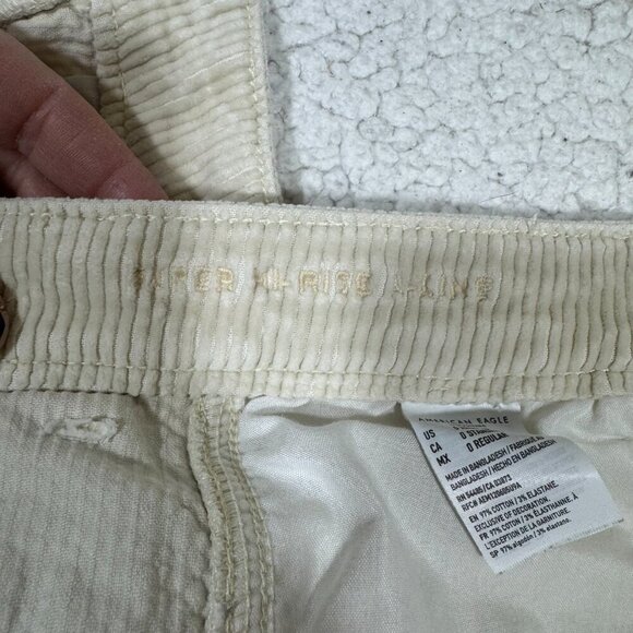 American Eagle Zip Up Corduroy Mini Skirt Super Hi-Rise A-Line Stretch Sz 0 - Picture 8 of 10
